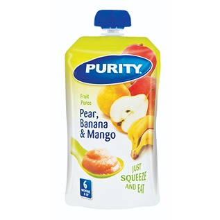 Purity Pureed Pouch - Pear, Banana & Mango 110ml.jpg